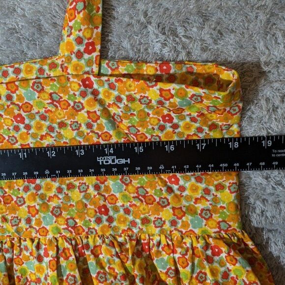Handmade Sun Dress Size L/XL yellow floral babydoll summer - Picture 3 of 6